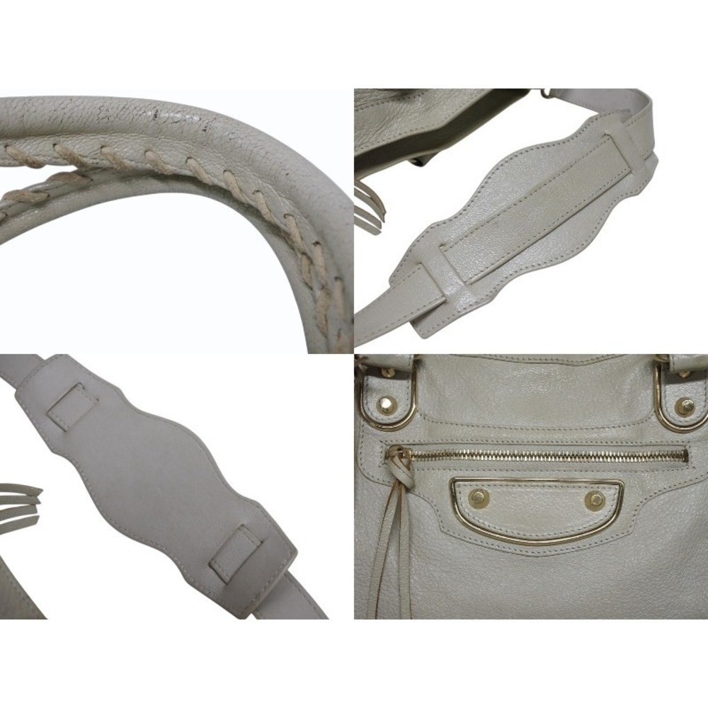 BALENCIAGA THE CITY Bag White Leather - Picture 6 of 10